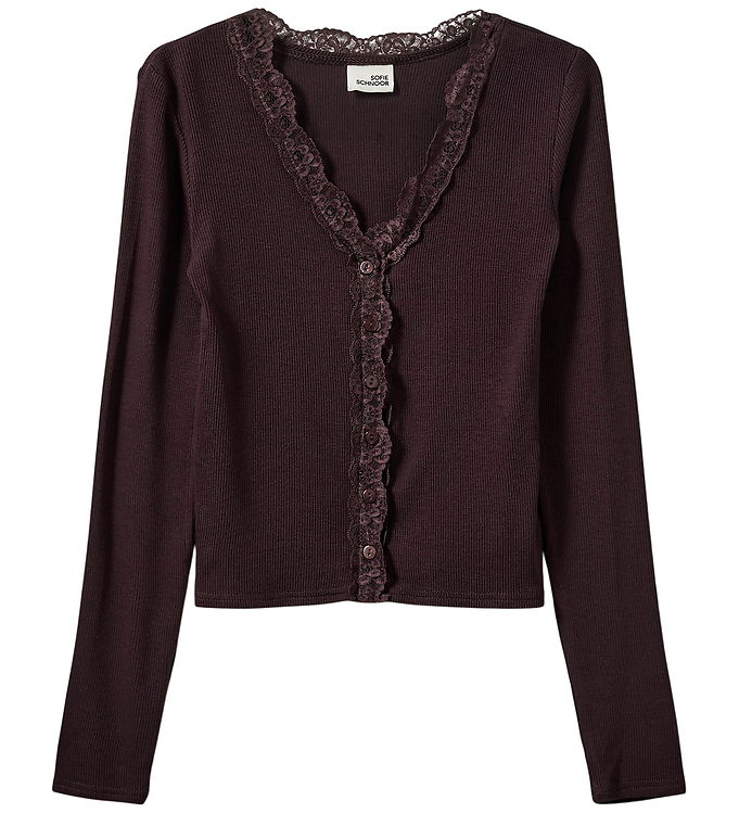 Sofie Schnoor Cardigan - Rib - AntiaSY - Dark Plum