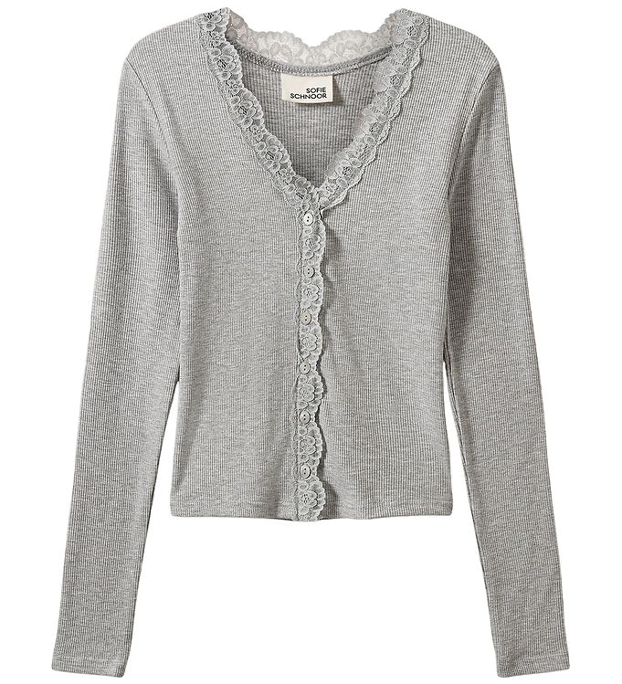 Sofie Schnoor Cardigan - Rib - Viskose - AnyiaSY - Grey Melange