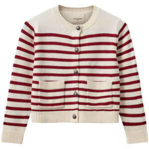 Sofie Schnoor Cardigan - Strik - Off White/Rød
