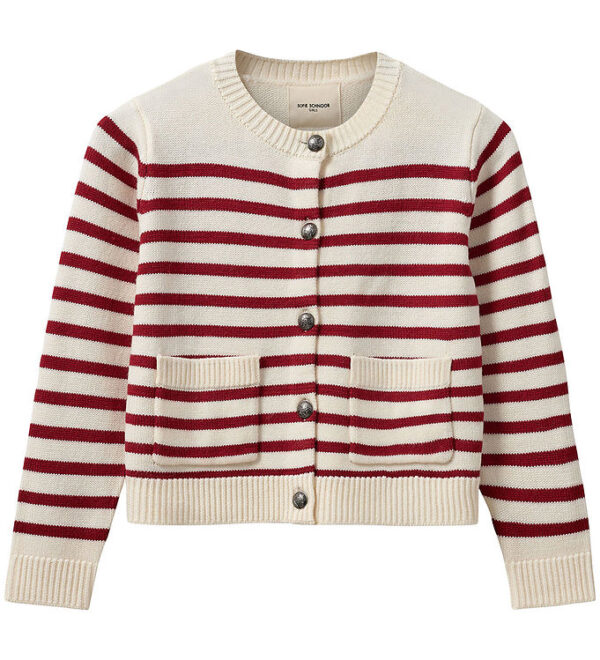 Sofie Schnoor Cardigan - Strik - Off White/Rød