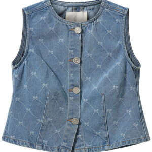 Sofie Schnoor Denimnvest - Carla - Denim Blue m. Harlequinmønste