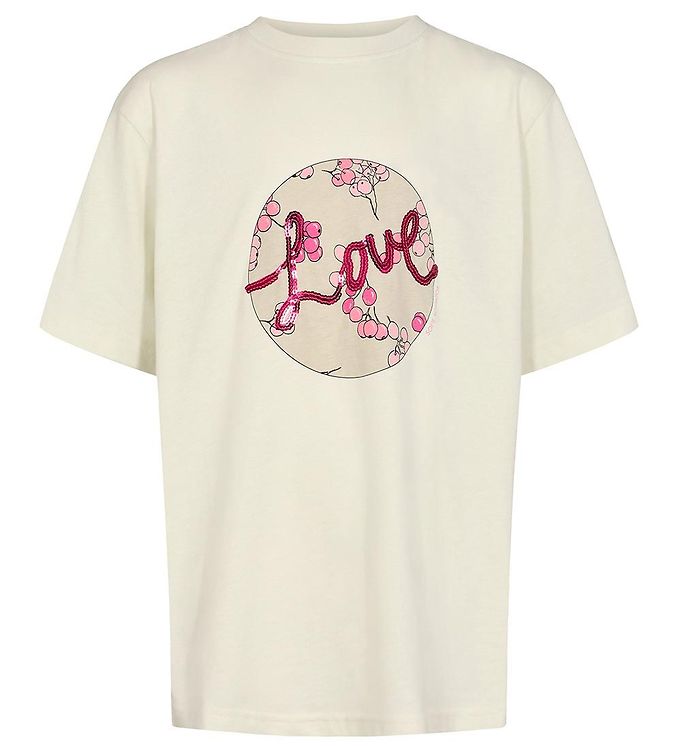 Sofie Schnoor Girls T-shirt - Antique White m. Love