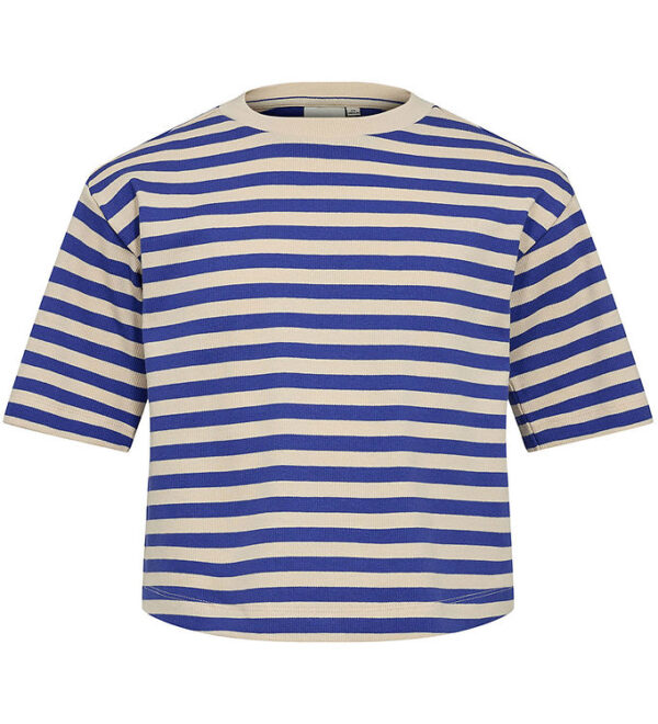 Sofie Schnoor Girls T-shirt - Rib - Blå/Cremestribet