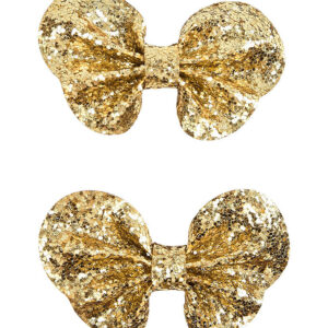 Sofie Schnoor Hårsløjfer - 2-pak - 7x4,5 cm - Gold Glitter