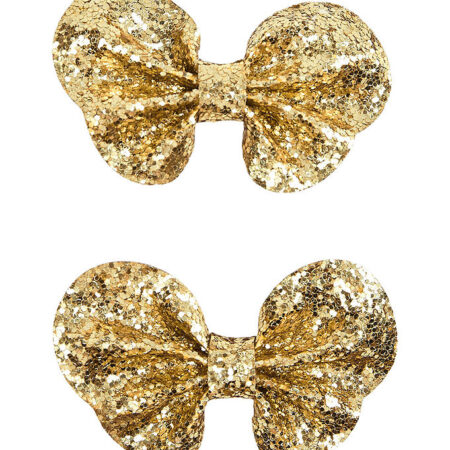 Sofie Schnoor Hårsløjfer - 2-pak - 7x4,5 cm - Gold Glitter