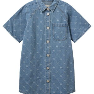 Sofie Schnoor Kjole - Maya - Denim Blue m. Harlequinmønster