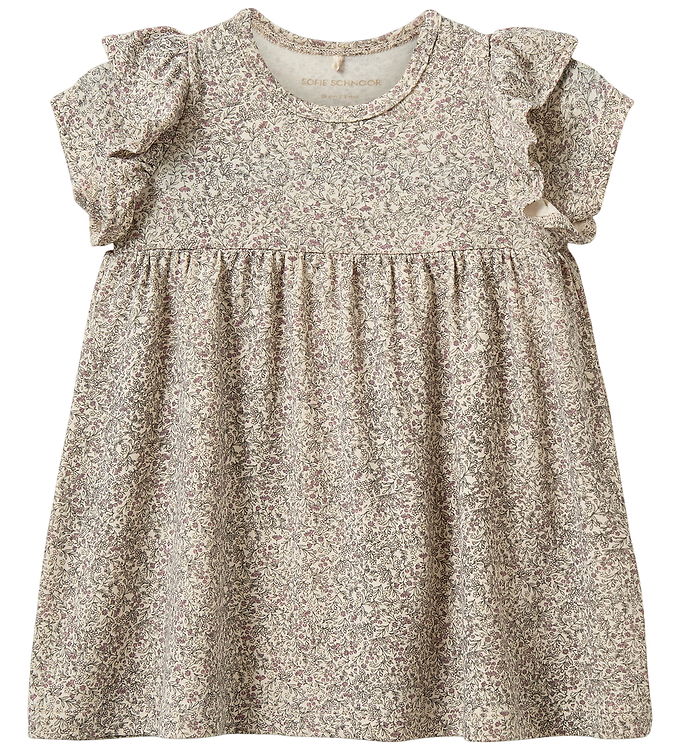 Sofie Schnoor Kjole - SynneKB - Beige/Rosa m. Blomster