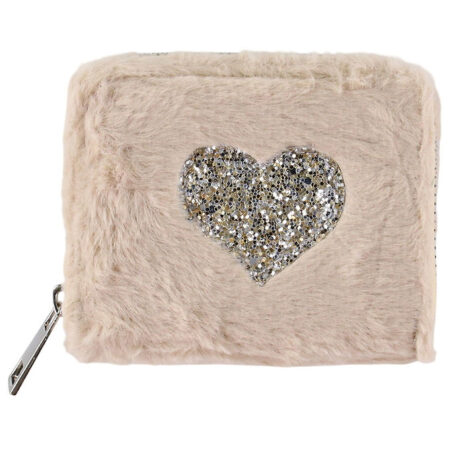 Sofie Schnoor Pung - Imiteret Pels - Beige m. Sølvglimmerhjerte