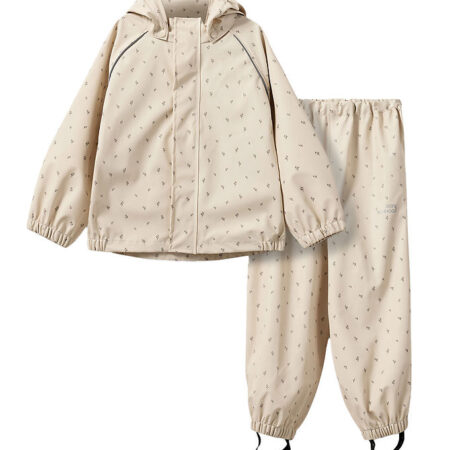 Sofie Schnoor Regntøj - PU - Varask - Sand m. Blomster