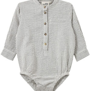 Sofie Schnoor Skjortebody l/æ - White Black striped