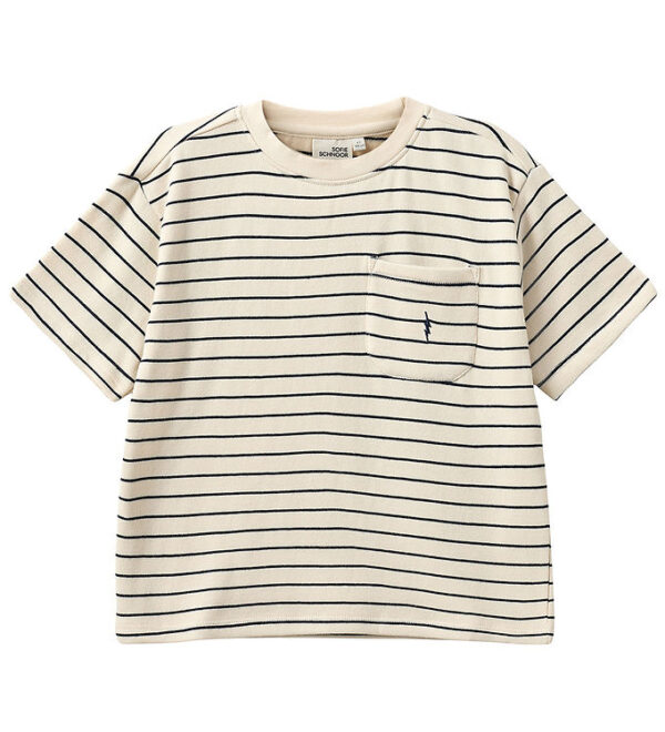 Sofie Schnoor T-Shirt - Antique White W. Blue