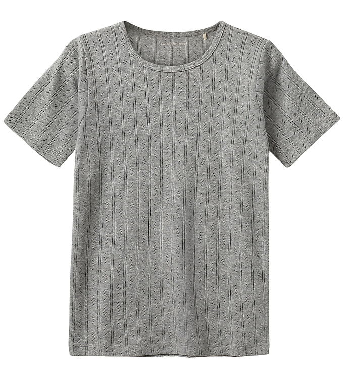Sofie Schnoor T-shirt - Noos - PiperSY - Gråmeleret m. Hulmønste