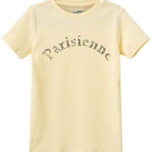 Sofie Schnoor T-shirt - Rib - AstaKB - Butter Yellow m. Paillett