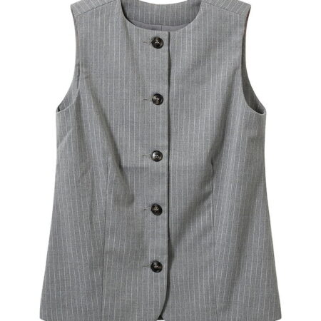 Sofie Schnoor Vest - MerthaSY - Gråmeleret m. Striber