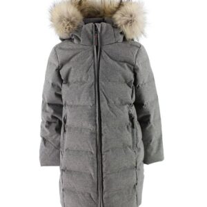 Ver de Terre Dunfrakke m. Pels - Gråmeleret